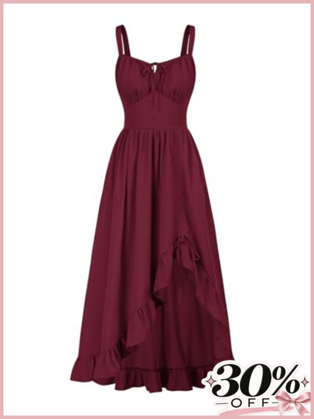 Women Renaissance Corset Dress Flowy Gothic High Low Sundress